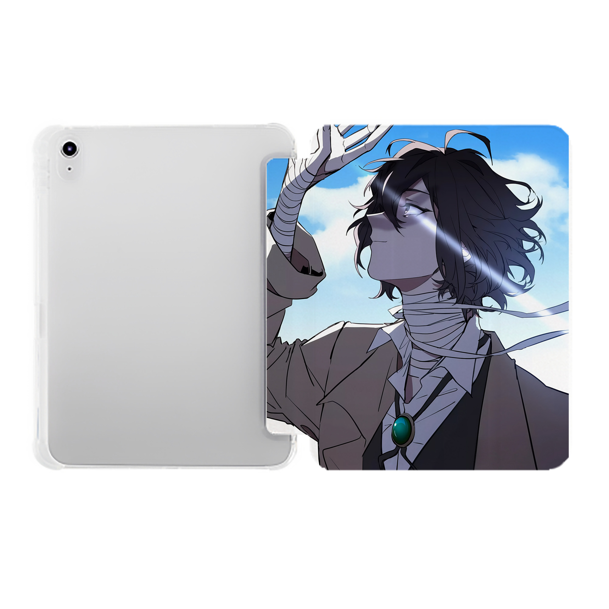 （画像用） 文豪ストレイドッグス Bungo Stray Dogs IPad ケース ペン収納付き 三つ折りスタンド PUレザー×シリコン 対応機種9.5/10.5/10.9インチ
